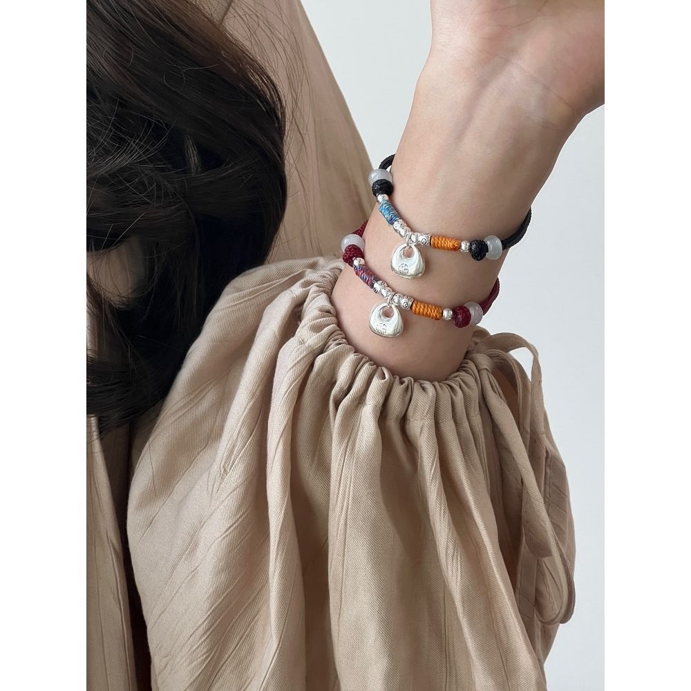 Peaceful Chubby Fortune Pouch Red Rope Birth Year Coil Bracelet