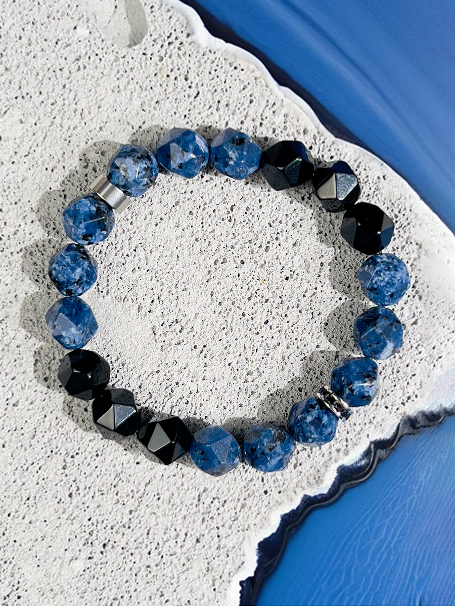 Sapphire & Black Agate Bracelet