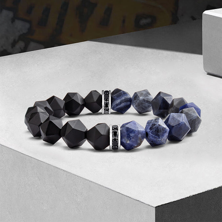 Sapphire & Black Agate Bracelet