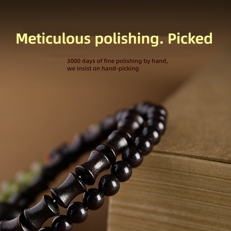 Original Design Ebony Chinese-style Multi-loop Bead Bracelet