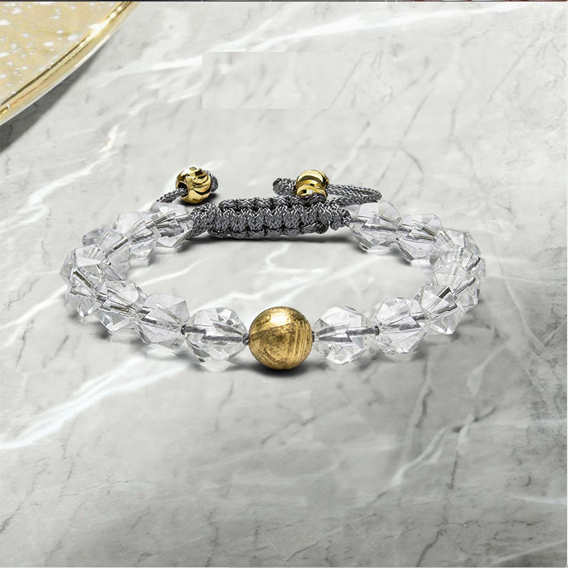 Meteorite Treasure White Crystal S925 Sterling Silver Natural Bracelet
