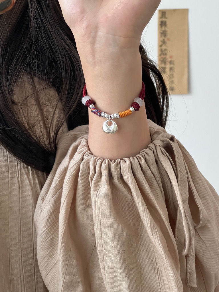 Peaceful Chubby Fortune Pouch Red Rope Birth Year Coil Bracelet