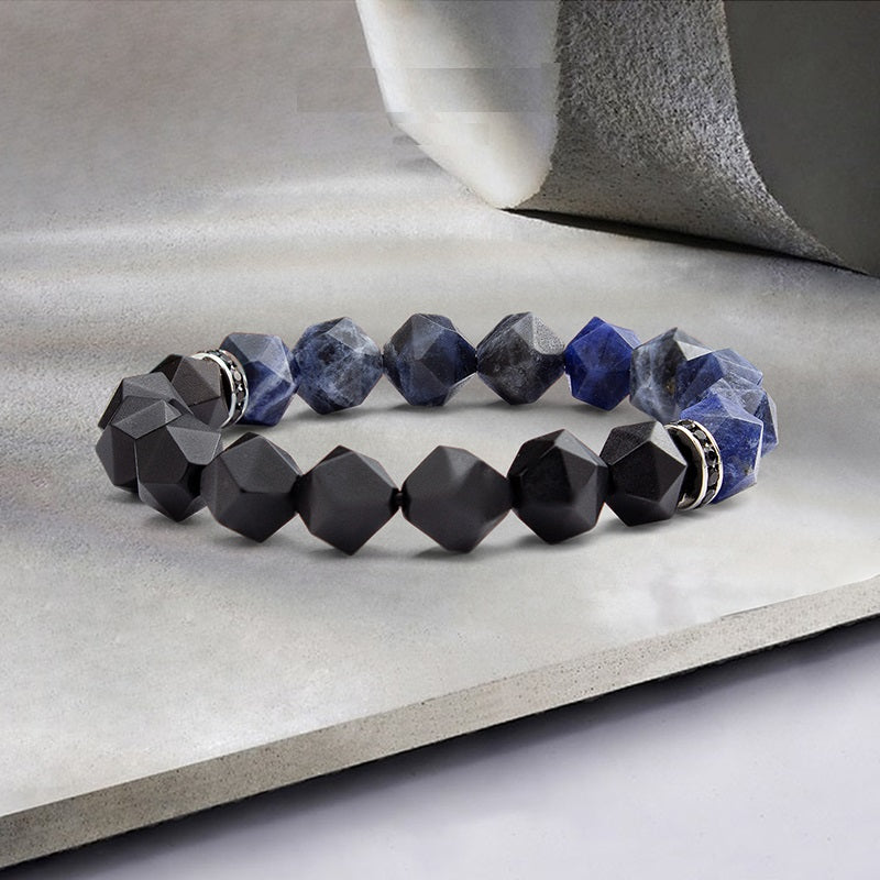 Sapphire & Black Agate Bracelet