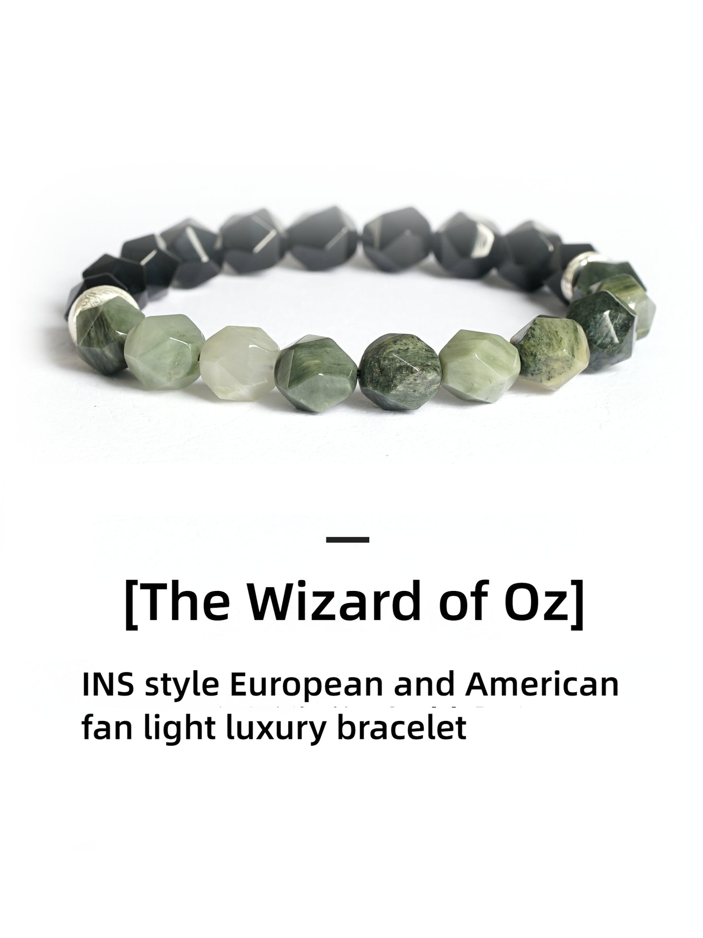 Cavansite & Black Agate Bracelet
