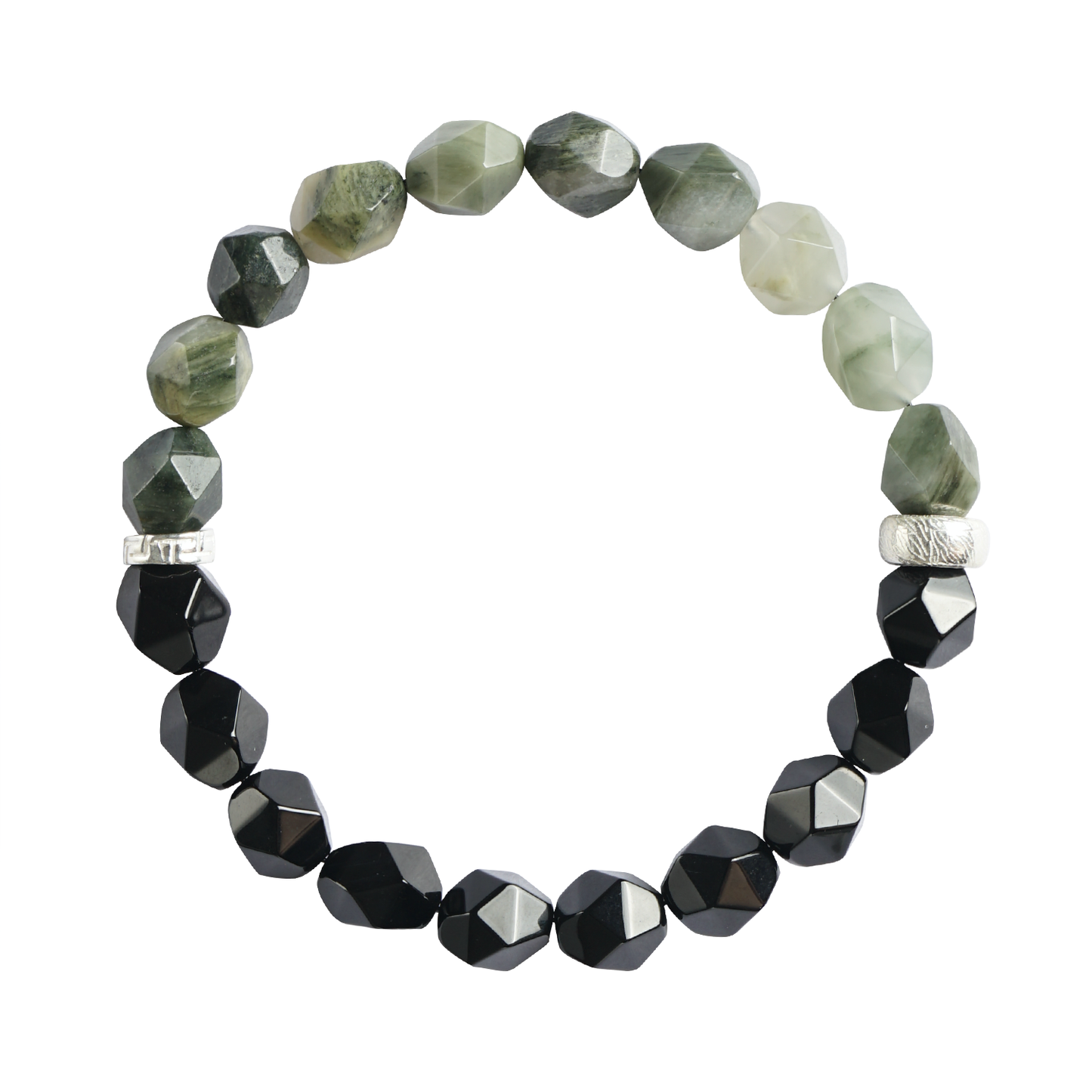 Cavansite & Black Agate Bracelet