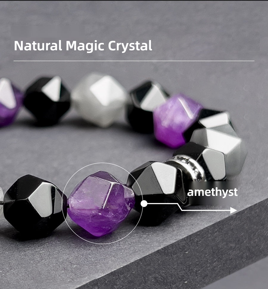 Natural Amethyst Wealth & Luck Bead Bracelet