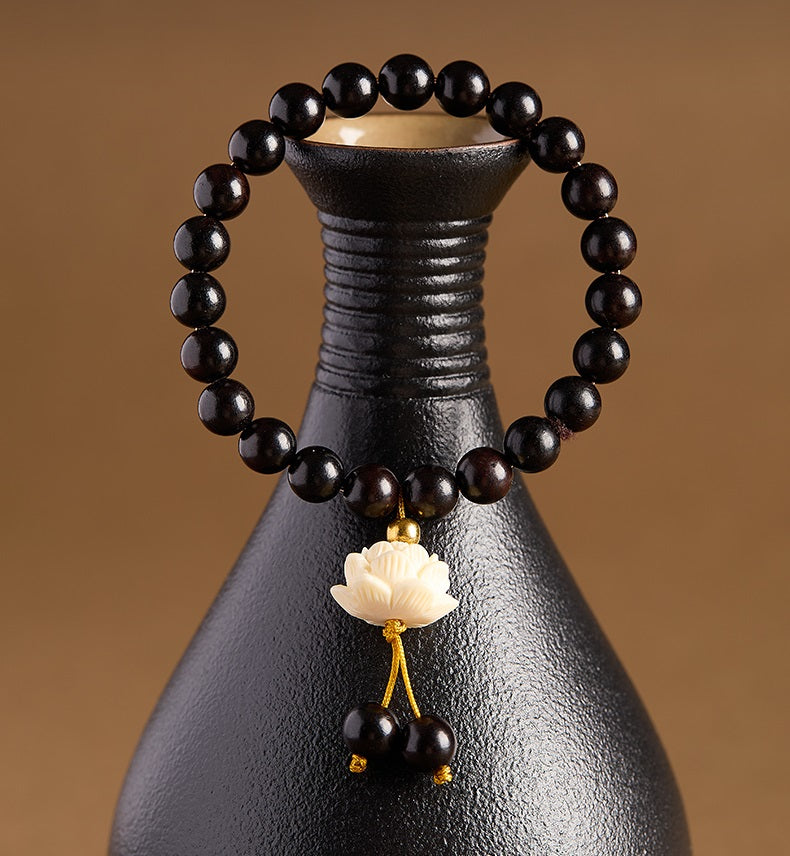 Original Design Ebony Chinese-style Multi-loop Bead Bracelet
