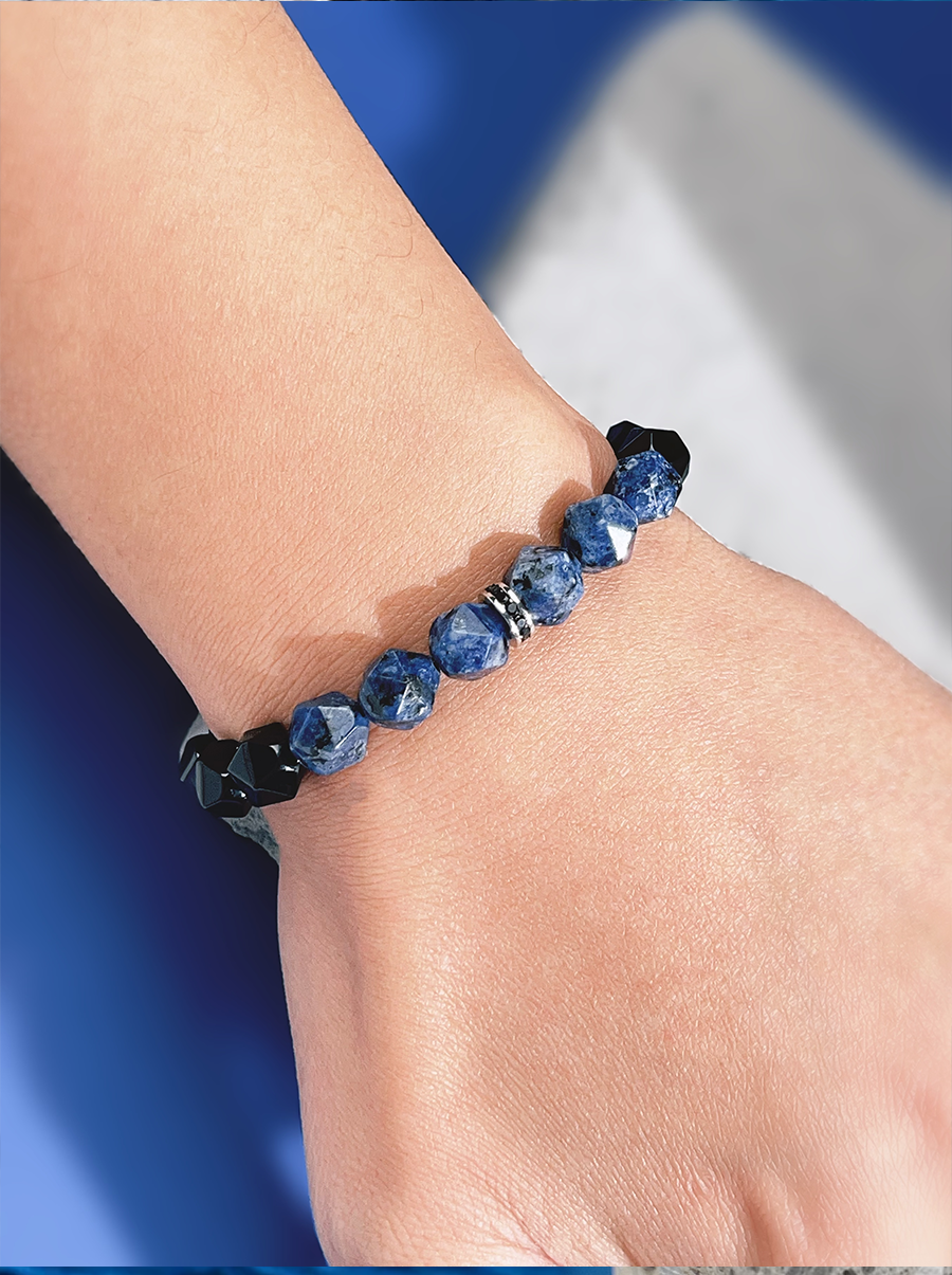 Sapphire & Black Agate Bracelet