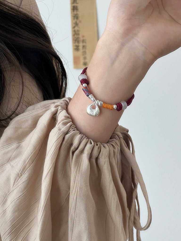 Peaceful Chubby Fortune Pouch Red Rope Birth Year Coil Bracelet