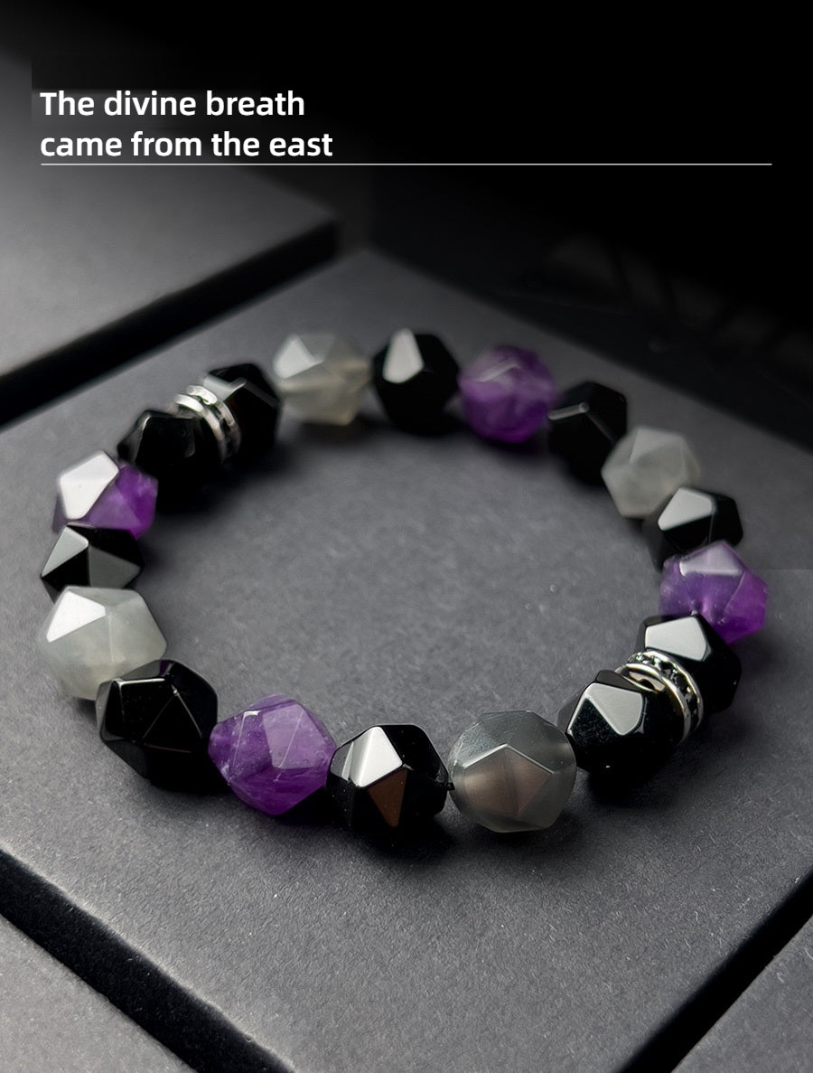 Natural Amethyst Wealth & Luck Bead Bracelet