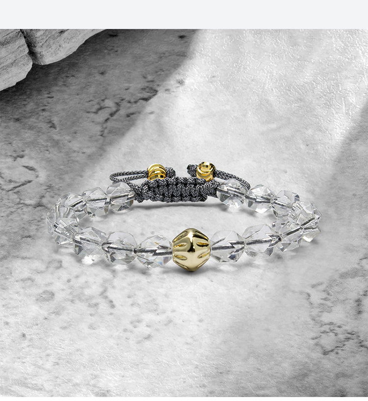 Meteorite Treasure White Crystal S925 Sterling Silver Natural Bracelet