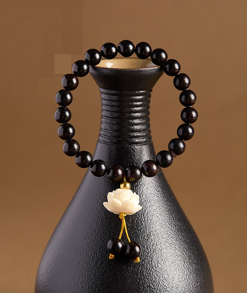 Original Design Ebony Chinese-style Multi-loop Bead Bracelet