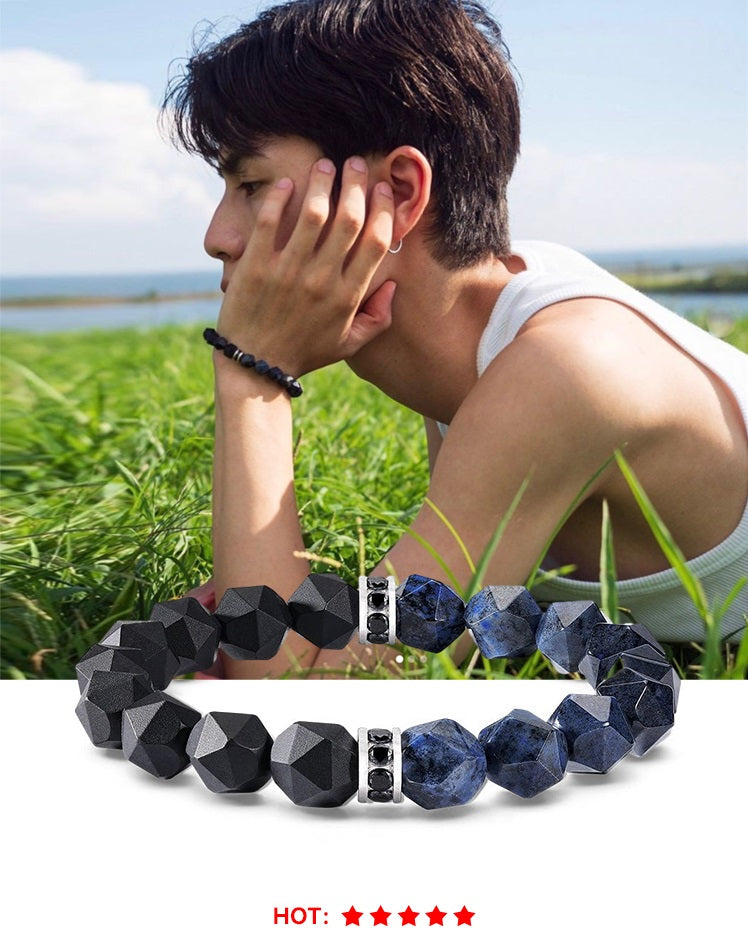 Sapphire & Black Agate Bracelet