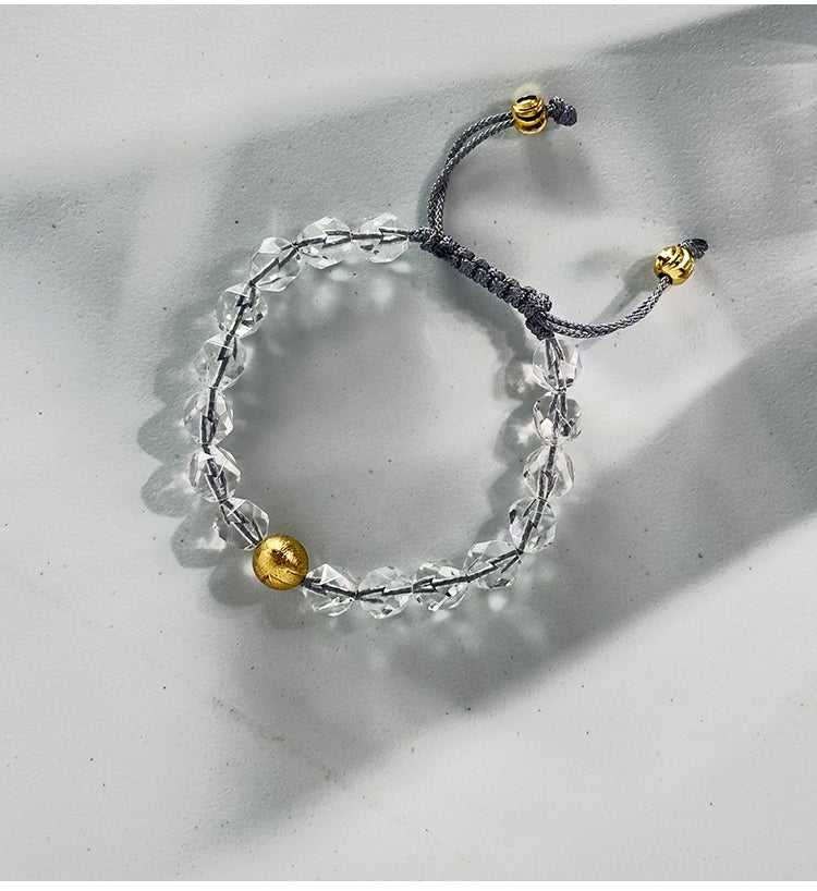 Meteorite Treasure White Crystal S925 Sterling Silver Natural Bracelet
