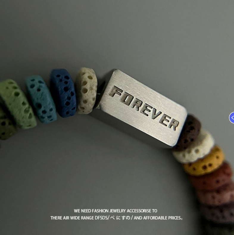 Original Ins Minimalist Colorful Volcanic Stone Titanium Steel Bracelet