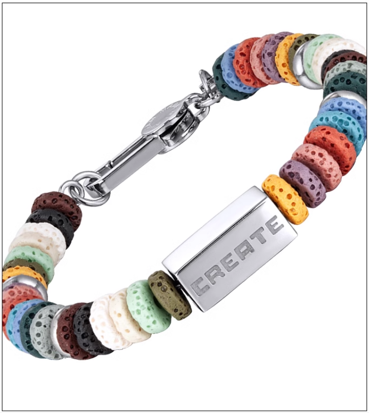 Original Ins Minimalist Colorful Volcanic Stone Titanium Steel Bracelet