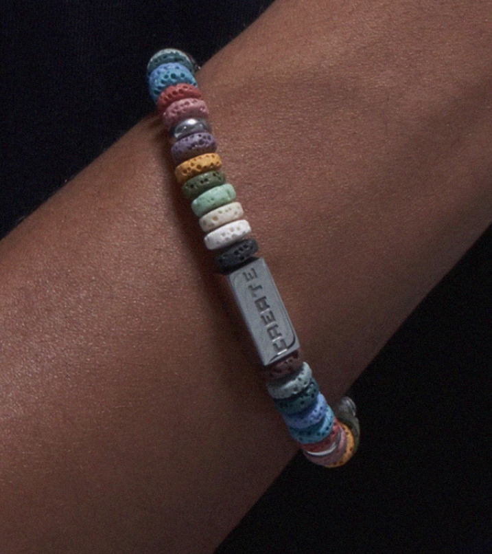 Original Ins Minimalist Colorful Volcanic Stone Titanium Steel Bracelet