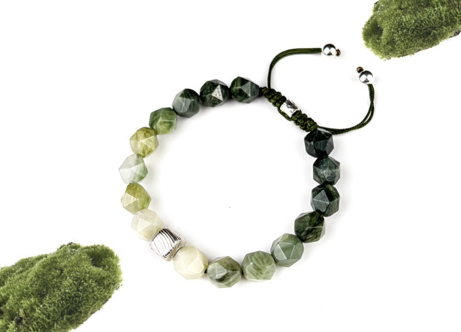Cavansite & Black Agate Bracelet