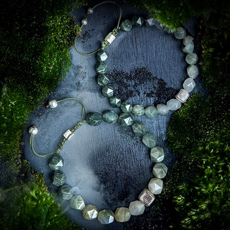 Cavansite & Black Agate Bracelet