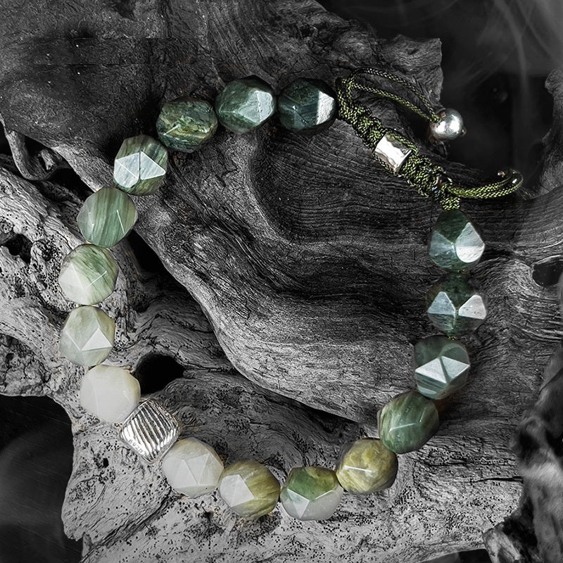 Cavansite & Black Agate Bracelet