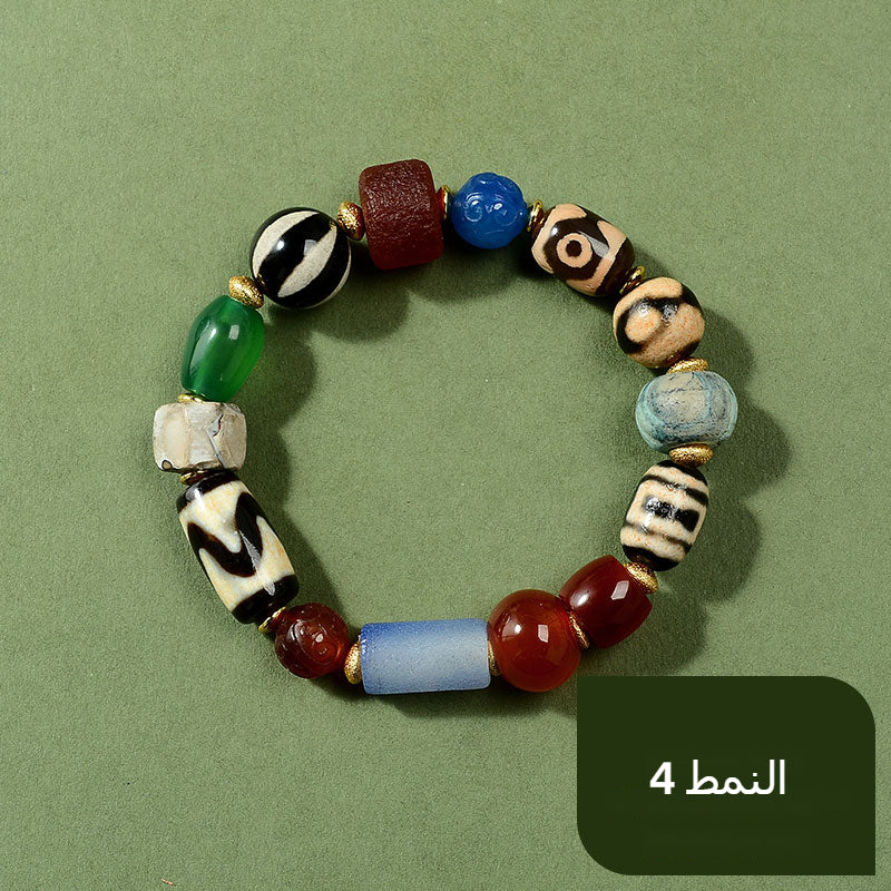 سِوار متعدد الحجارة في طابع الشعبي مع عين ثلاثة وعين تسعة