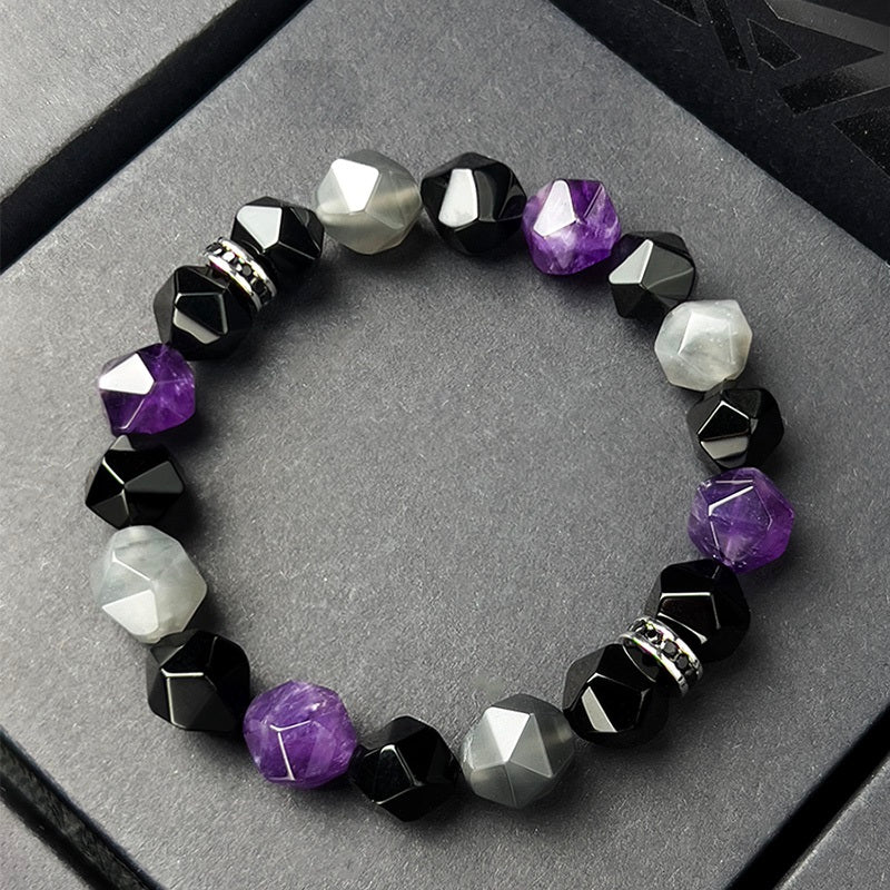 Natural Amethyst Wealth & Luck Bead Bracelet