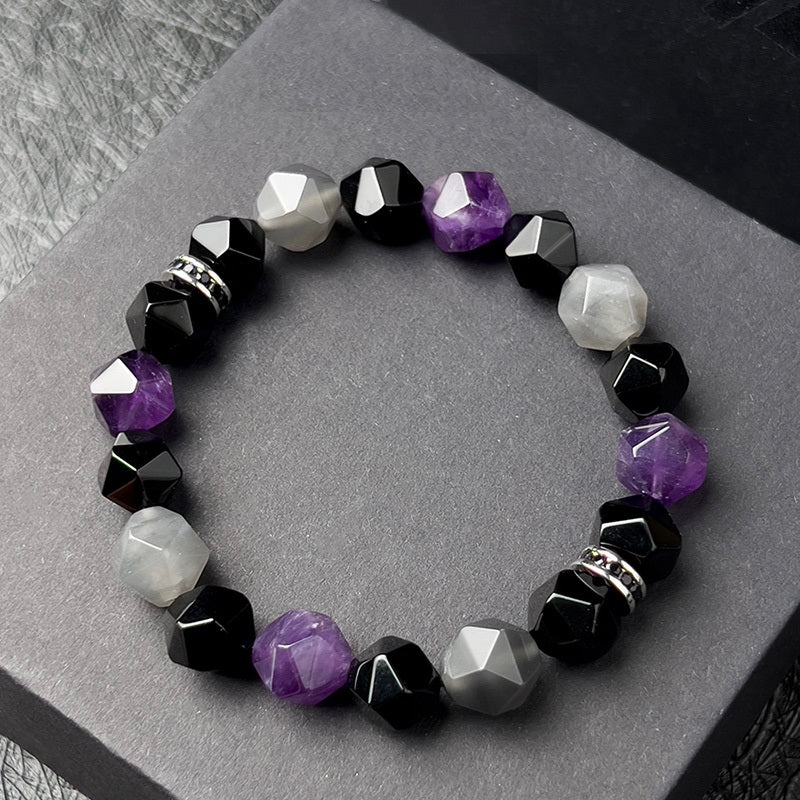 Natural Amethyst Wealth & Luck Bead Bracelet