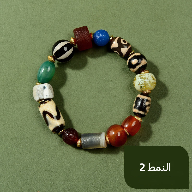 سِوار متعدد الحجارة في طابع الشعبي مع عين ثلاثة وعين تسعة