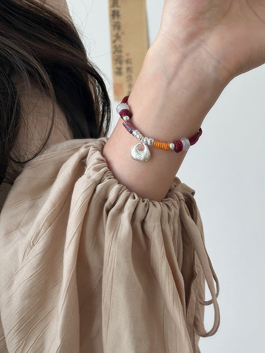 Peaceful Chubby Fortune Pouch Red Rope Birth Year Coil Bracelet