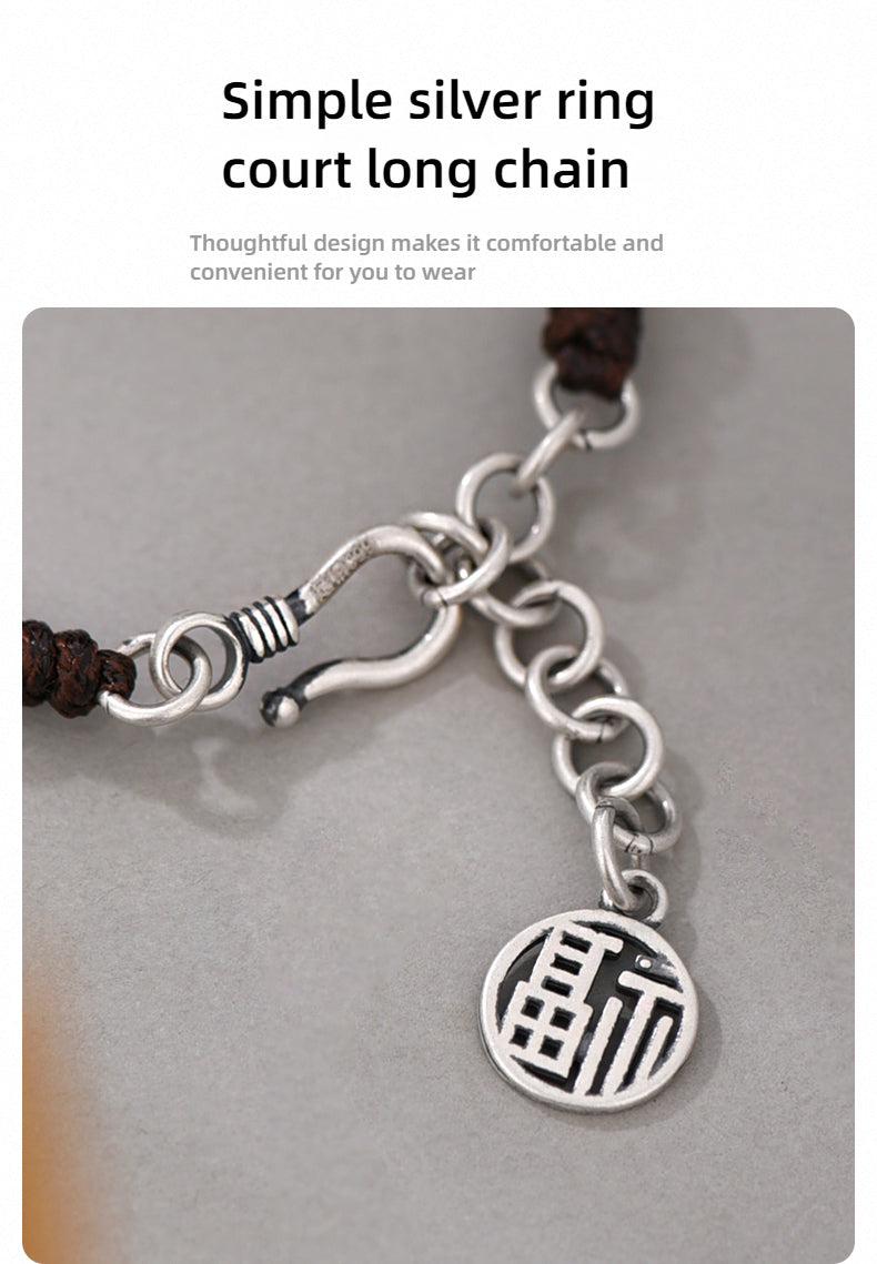 999 Pure Silver Cloisonné Pi Xiu Bracelet