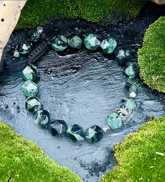 Forest-style Original Cavansite Bead Bracelet