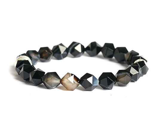 Men's Black Agate Natural Crystal Bracelet